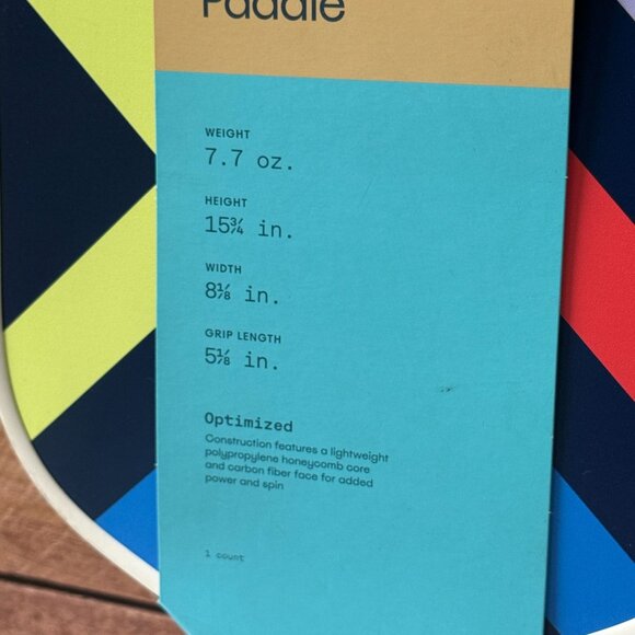 Embark Adults Pickleball Paddle USA Approved Blue/Red/Yellow Carbon Triangle - Picture 6 of 10